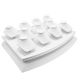 White Leatherette Mini Pendant Bust Display Set, Holds 11 Pendants