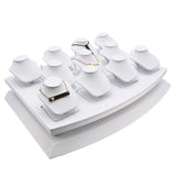 White Leatherette Mini Pendant Bust Display Set, Holds 11 Pendants