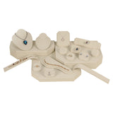 Beige Linen 17 Piece Portable Jewelry Display Set