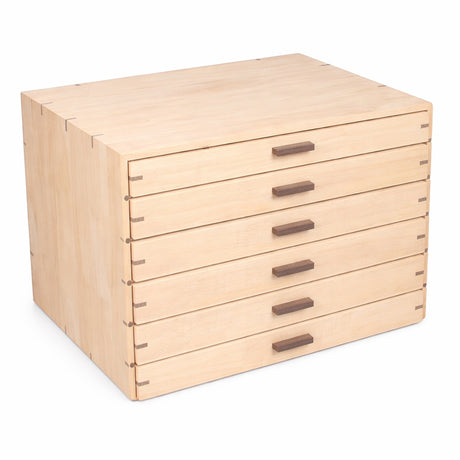 Natural Wood 6 Drawer Jewelry Tray Organizer