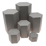 Grey Linen Jewelry Display Shelf Riser Set, 6 Pieces