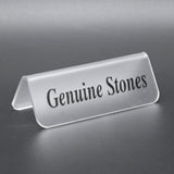 Acrylic Genuine Stones Jewelry Display Sign – 3.25" x 1.25"