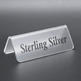 Acrylic Sterling Silver Jewelry Display Sign – 3.25" x 1.25"