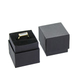 Matte Black Paper Jewelry Ring Gift Packaging Boxes With Foam Insert