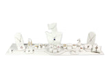 34-Piece White Faux Leather Jewelry Showroom Display Set