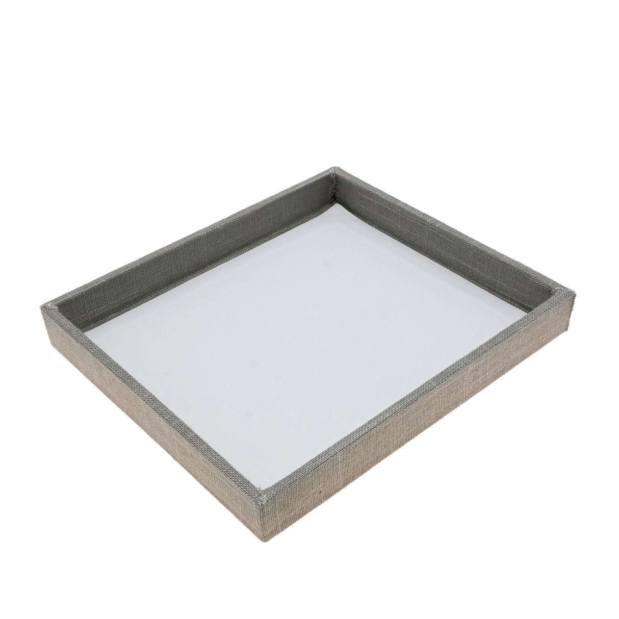 Grey Linen Jewelry Tray-Half Size-1"