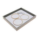 Grey Linen Jewelry Tray-Half Size-1"