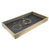 Brown Burlap Wrapped Jewelry Display Tray - 1.5" Deep