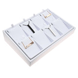 White Leatherette Pendant Display Tray – 8 Compartments