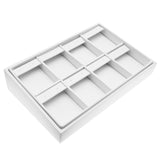 White Leatherette Earring Display Tray – Holds 8 Pairs