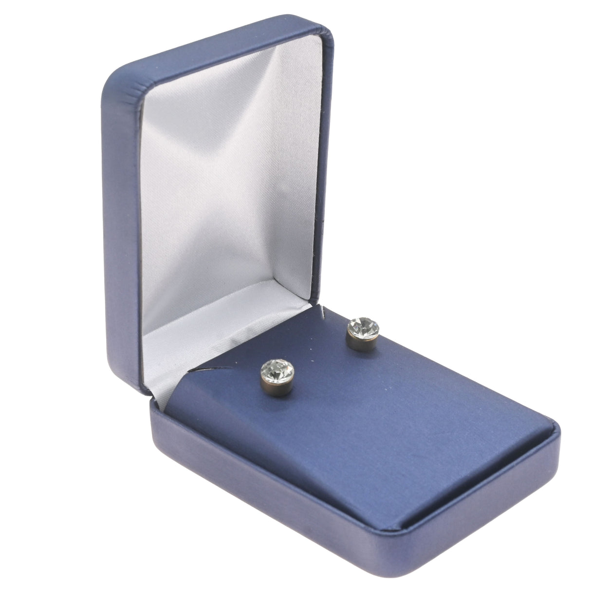 Blue Leatherette Large Earring Box - Pack of 12