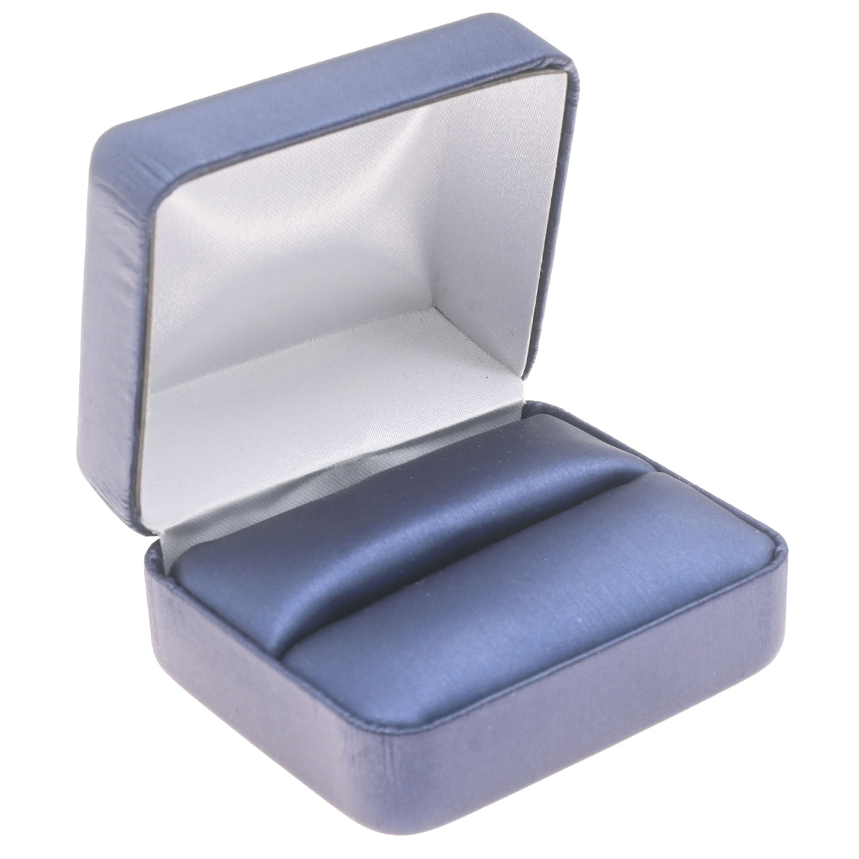 Blue Leatherette Wide Dual Ring Box - Pack of 12