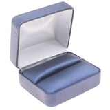 Blue Leatherette Wide Dual Ring Box - Pack of 12