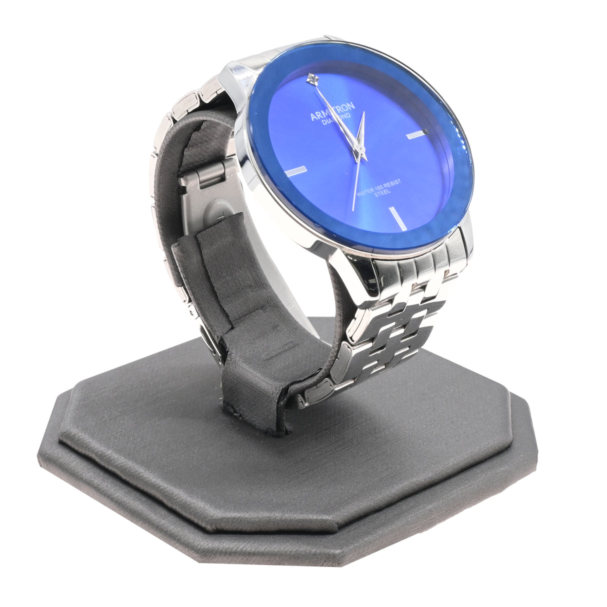 Steel Grey Leatherette C-Shape Watch Display Stand