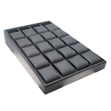 Black Leatherette Watch Display Tray - Holds 20 Watches