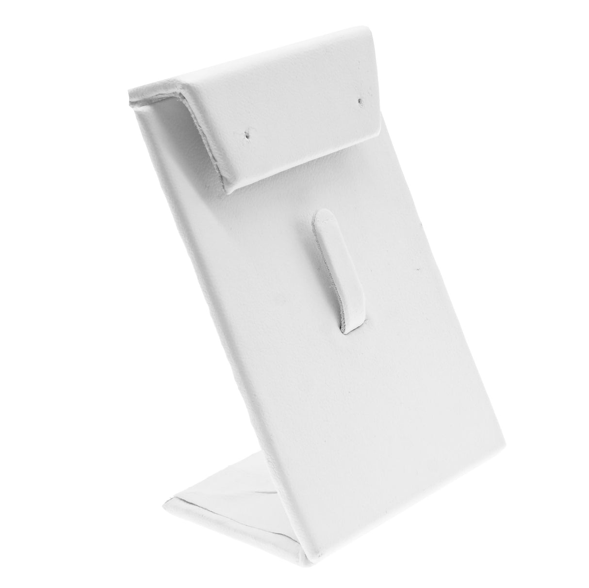 White Leatherette Jewelry Earring and Ring Combination Stand
